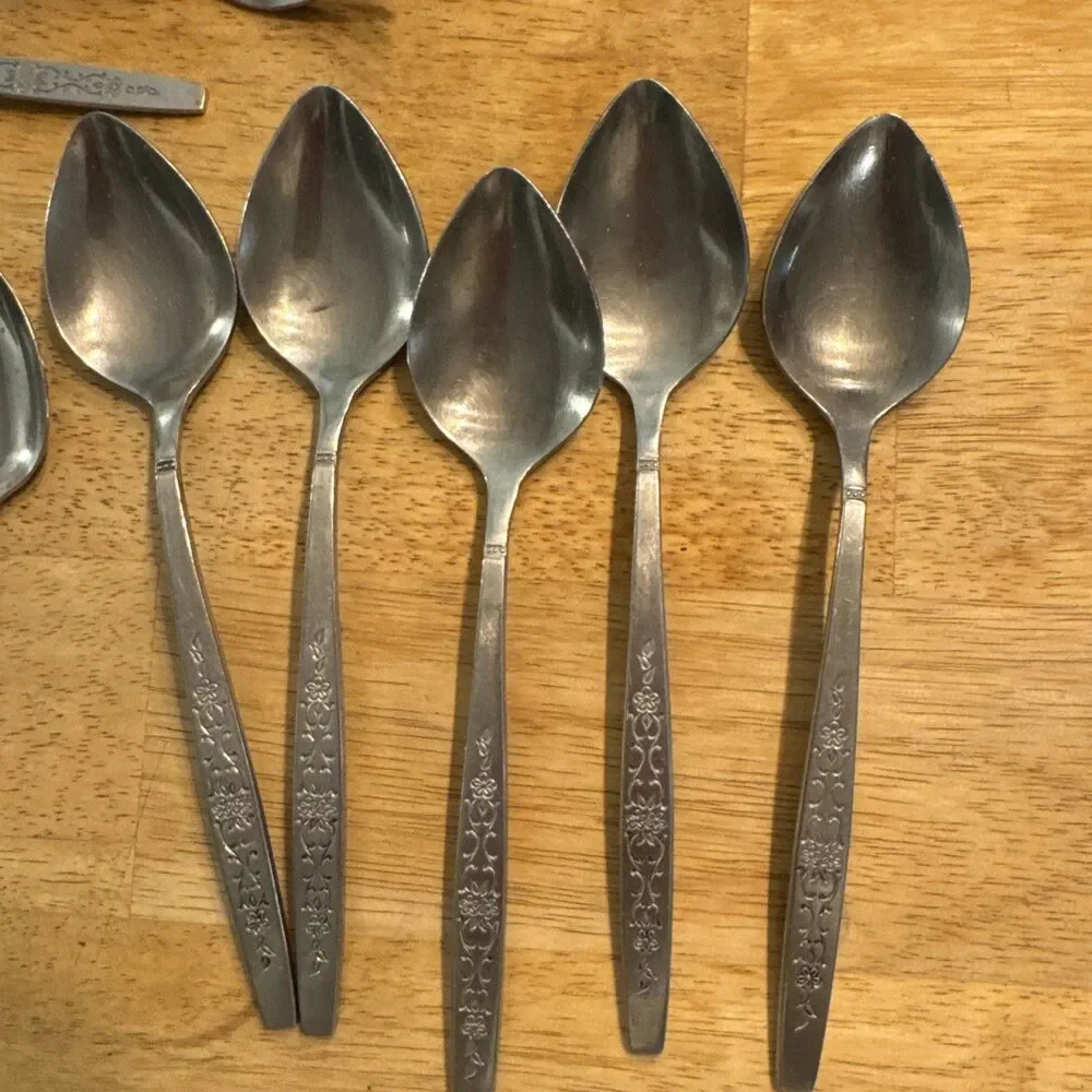 Townecraft Stainless MCM Cutlery Forks Knives Spoons Stainless Mid Century